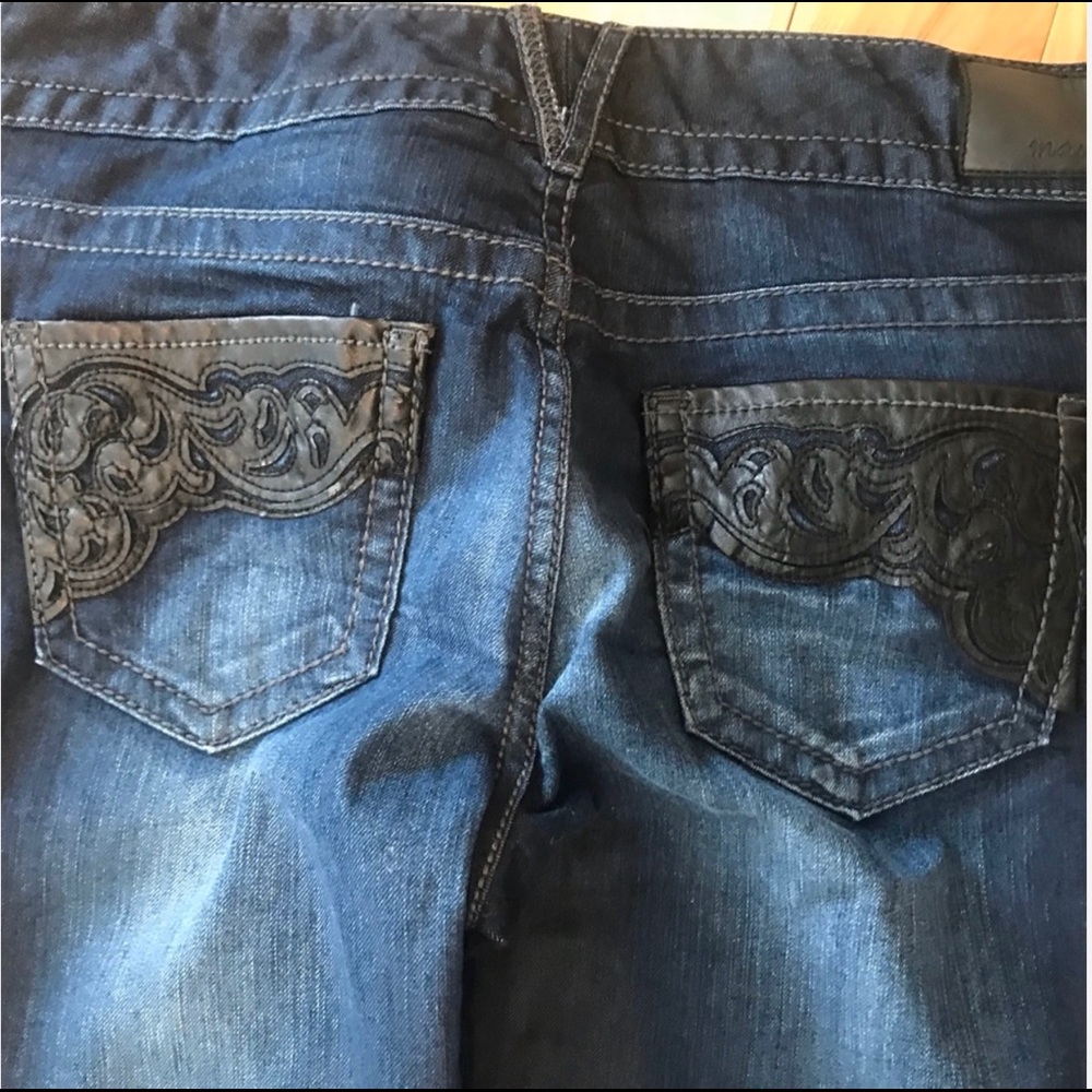 Maurices leather pocket denim jeans 7/8